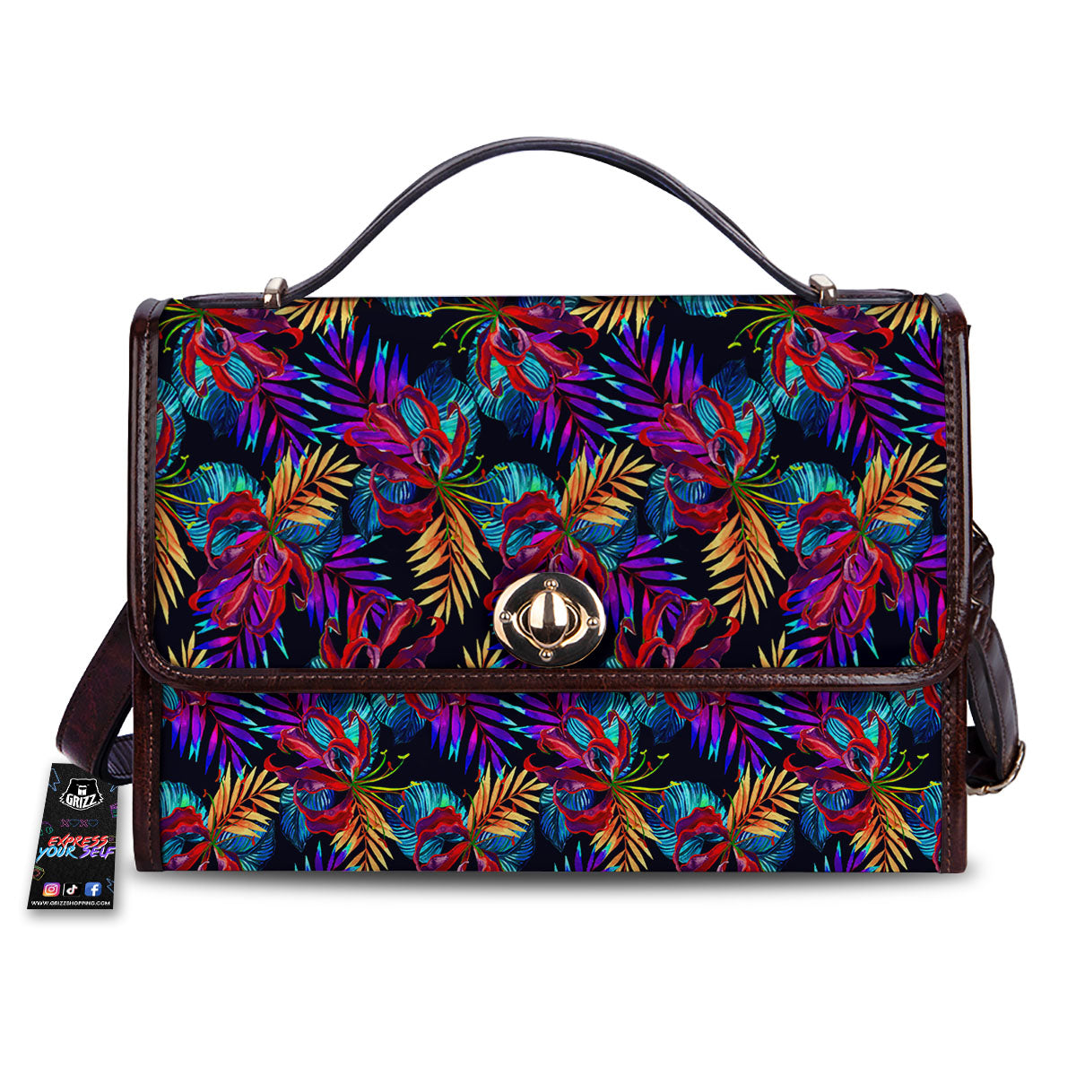 Flowers Hawaii Exotic Print Pattern Women's Satchel Bag-grizzshop