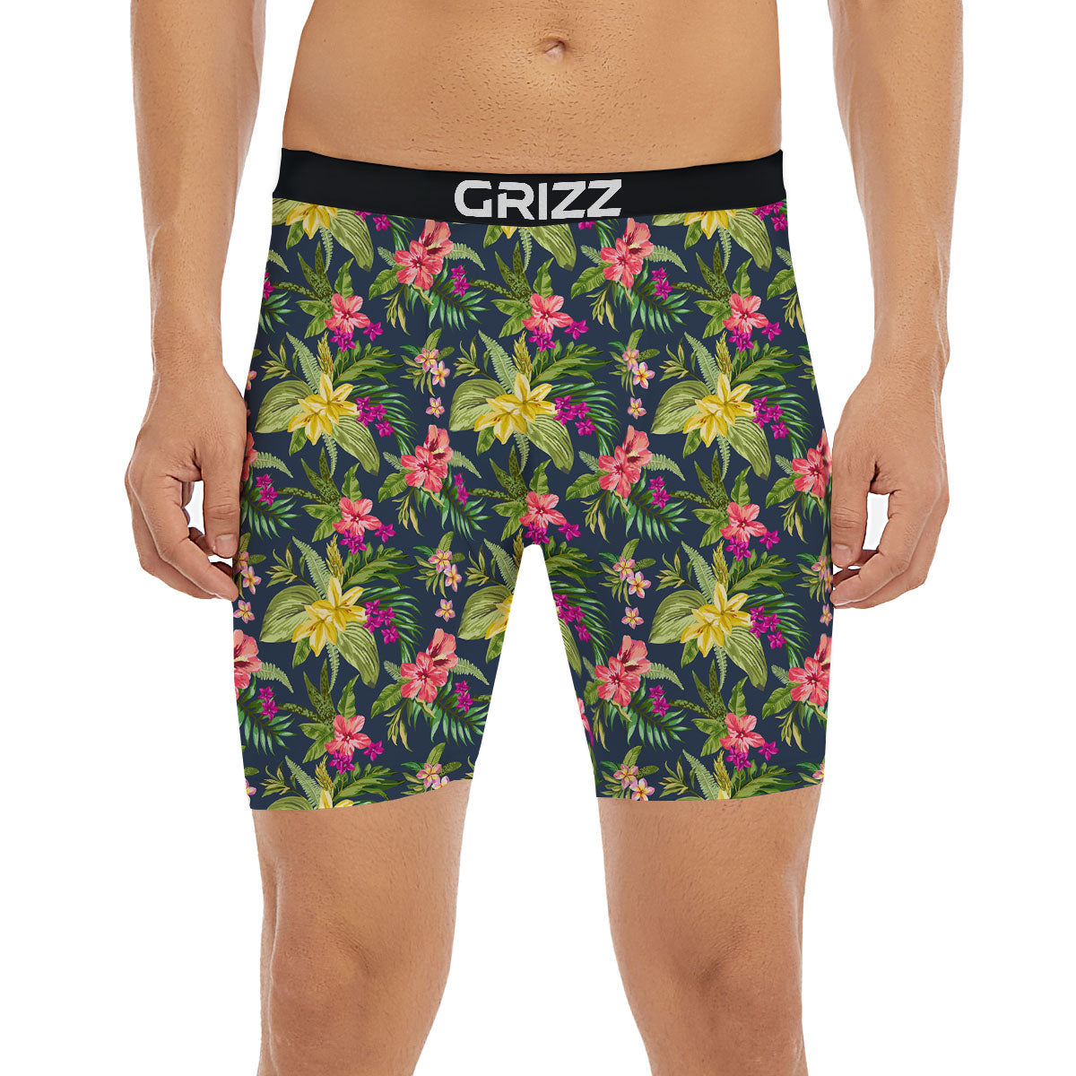 Flowers Hawaii Floral Print Pattern Boxer Briefs-grizzshop