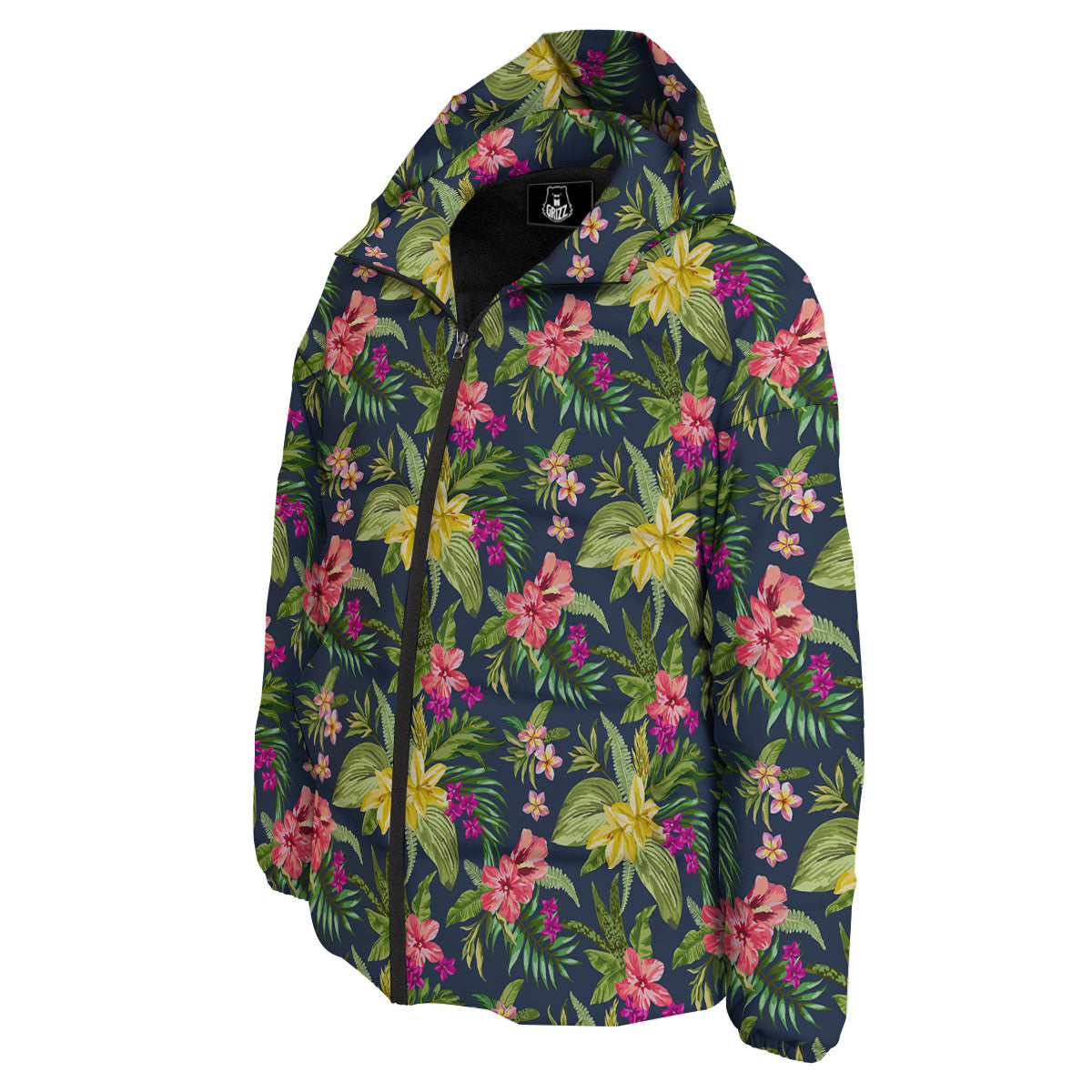 Flowers Hawaii Floral Print Pattern Down Jacket-grizzshop