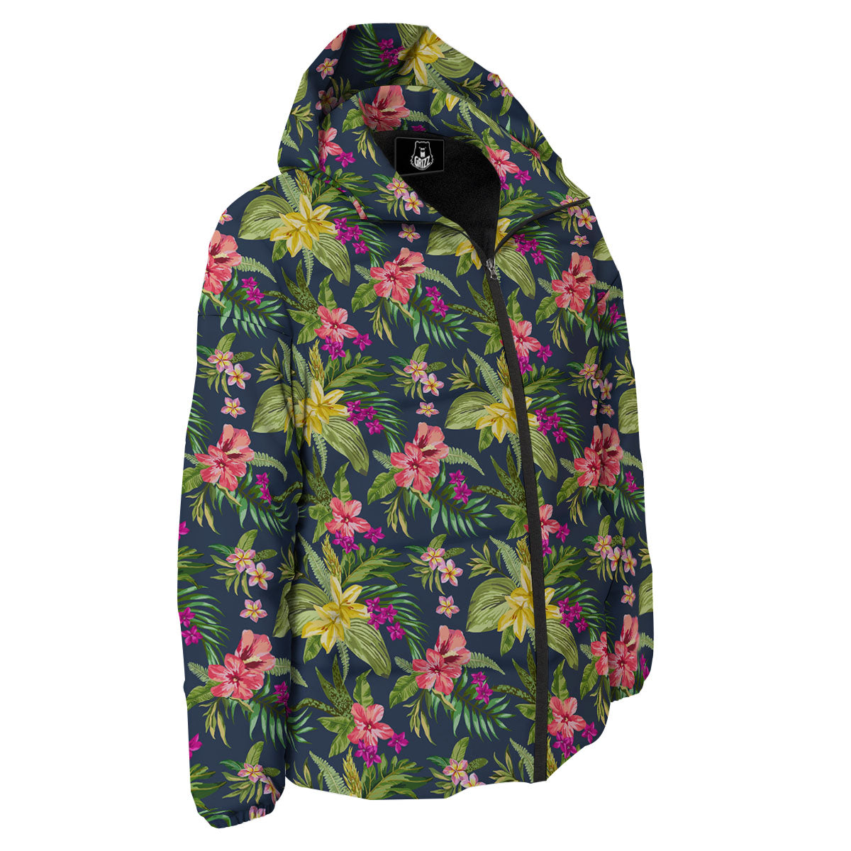 Flowers Hawaii Floral Print Pattern Down Jacket-grizzshop