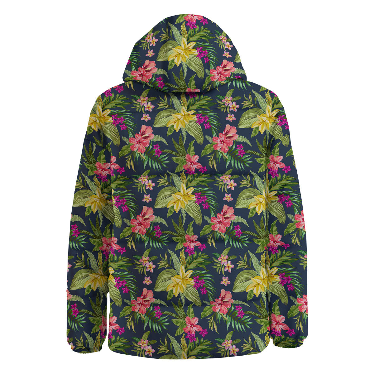 Flowers Hawaii Floral Print Pattern Down Jacket-grizzshop