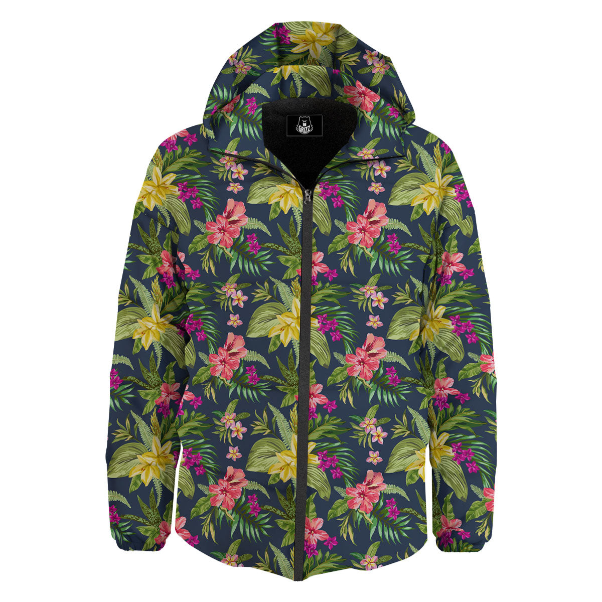 Flowers Hawaii Floral Print Pattern Down Jacket-grizzshop