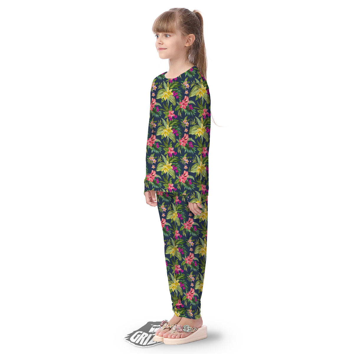 Flowers Hawaii Floral Print Pattern Kid's Pajamas-grizzshop