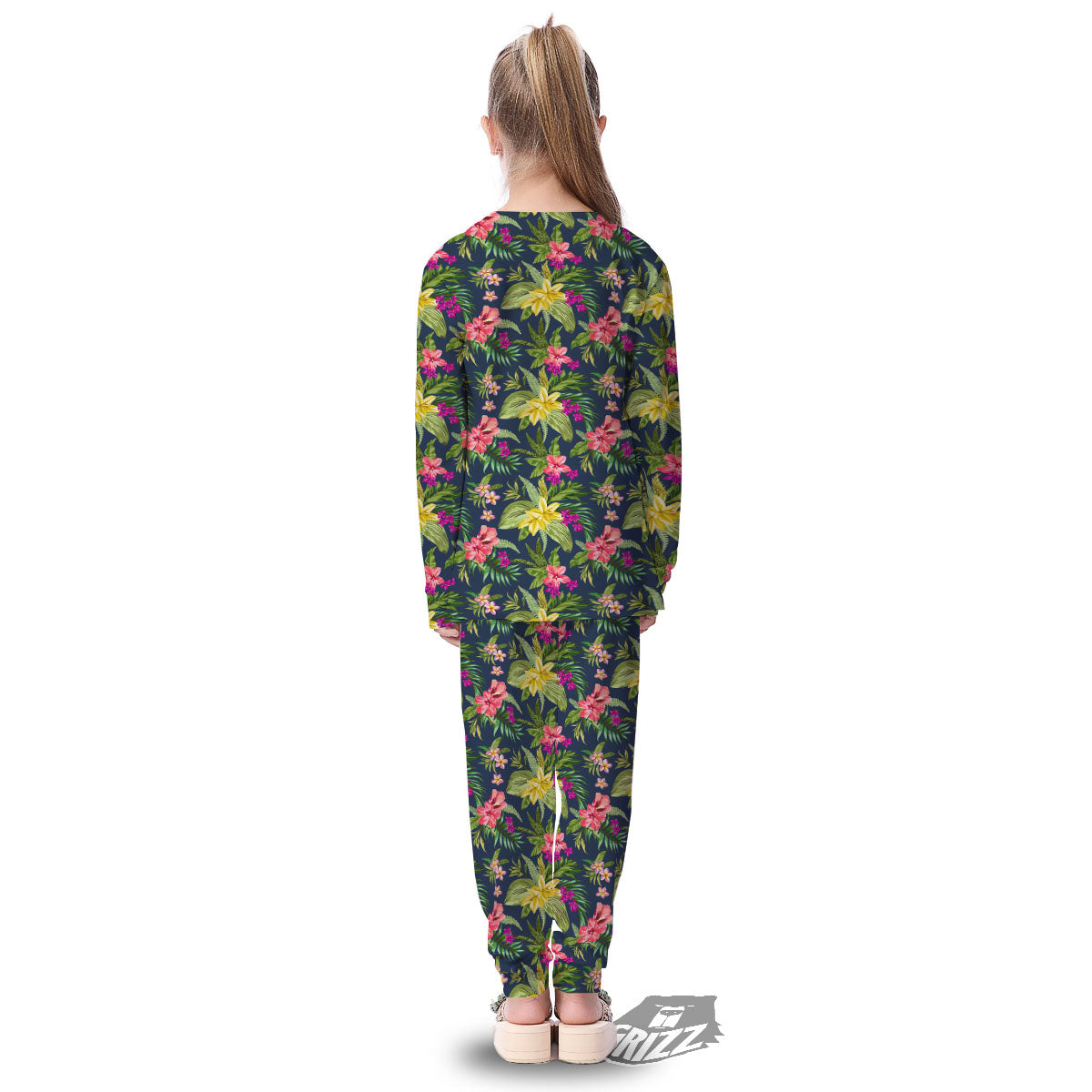 Flowers Hawaii Floral Print Pattern Kid's Pajamas-grizzshop