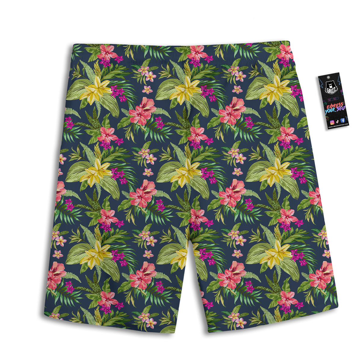 Flowers Hawaii Floral Print Pattern Men's Athletic Shorts
