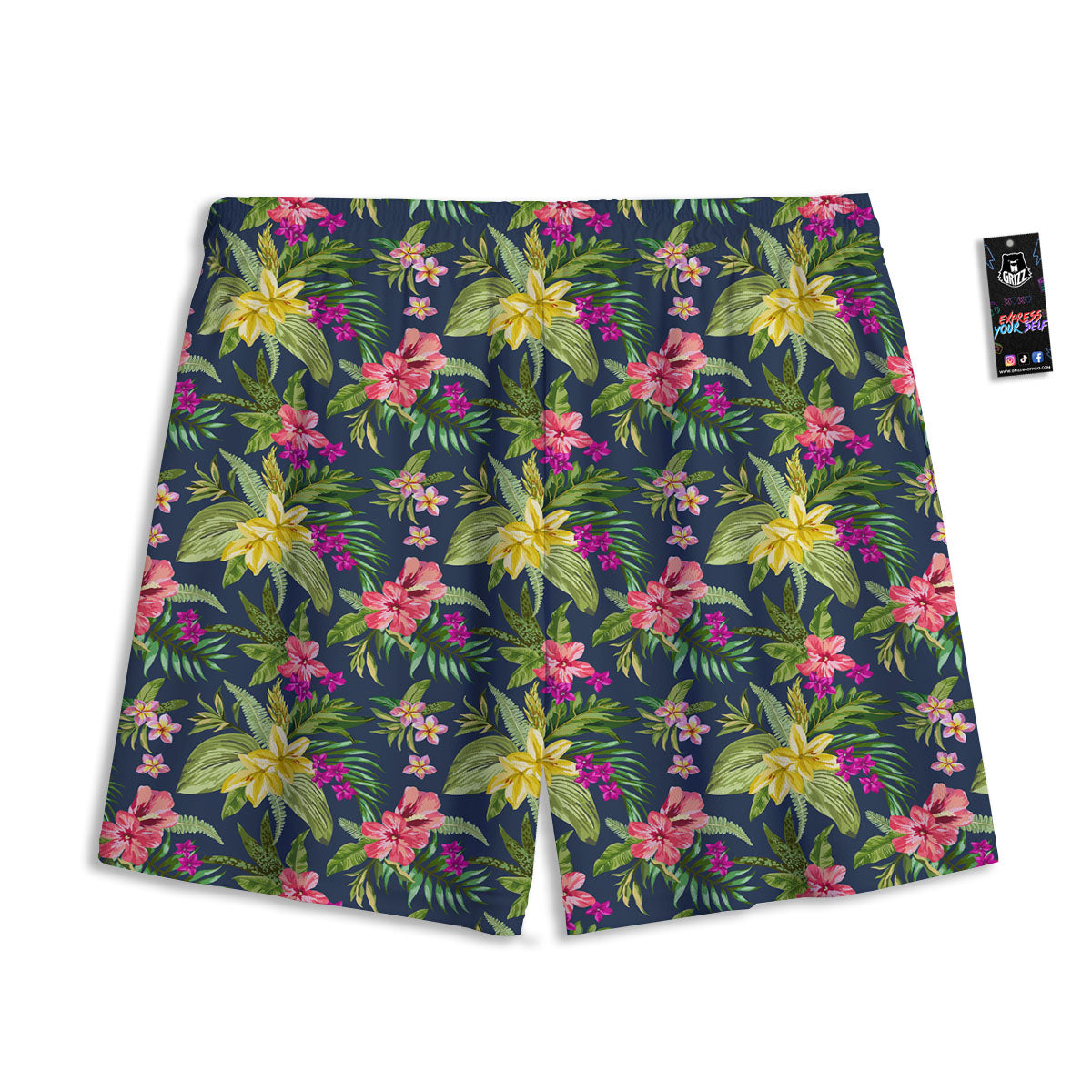 Flowers Hawaii Floral Print Pattern Mesh Shorts