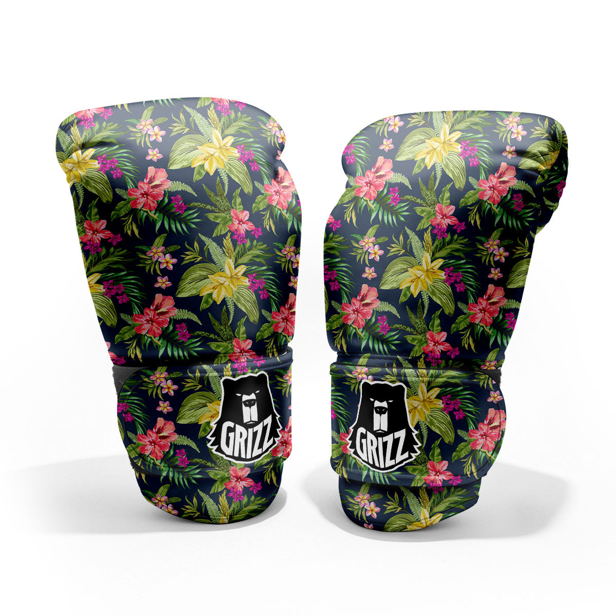 Flowers Hawaii Floral Print Pattern Sparring Gloves-grizzshop