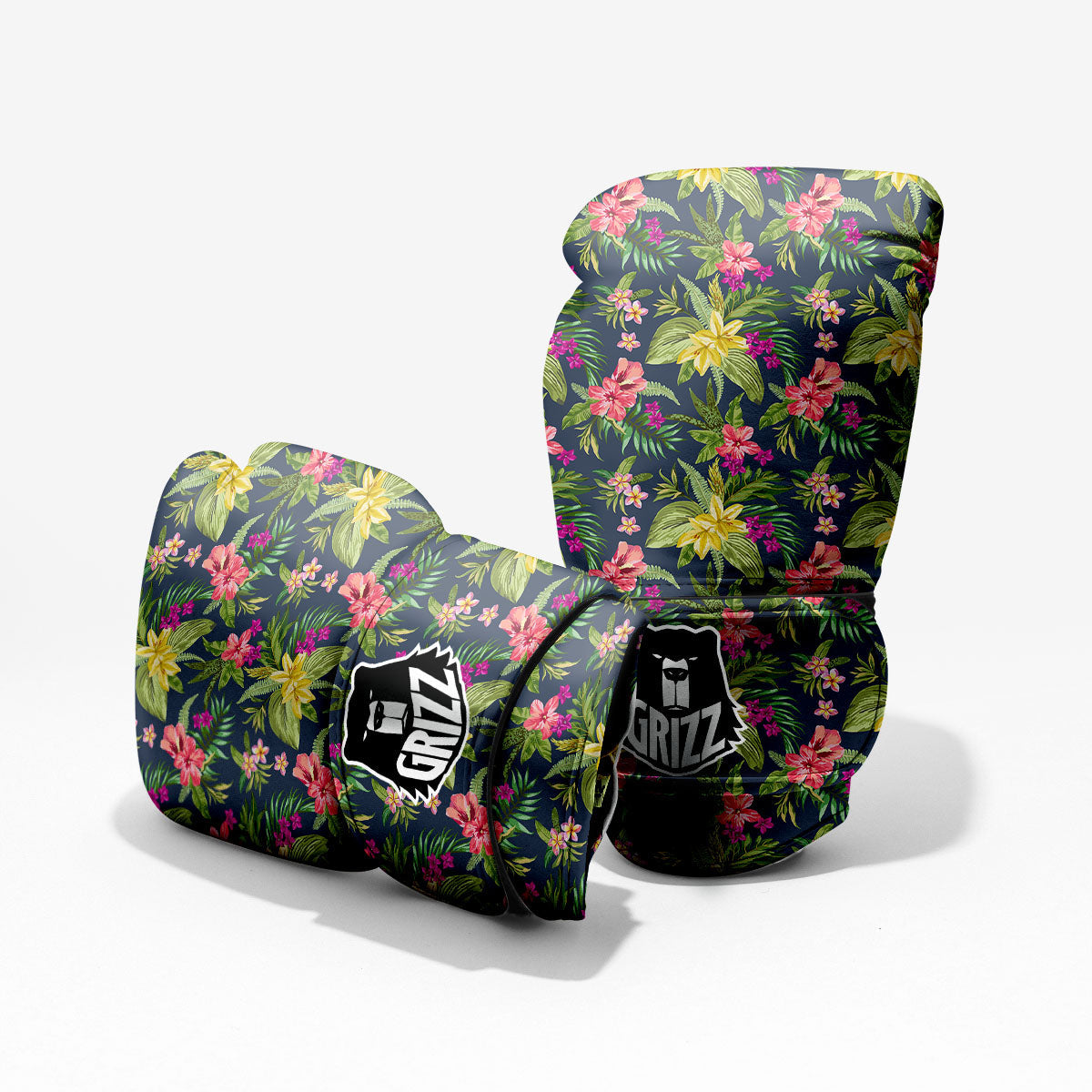 Flowers Hawaii Floral Print Pattern Sparring Gloves-grizzshop