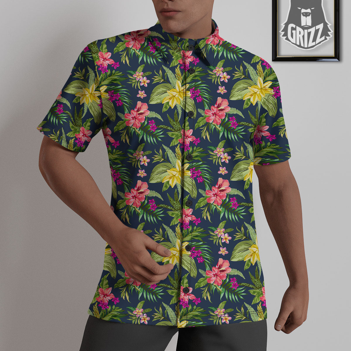 Flowers Hawaii Floral Print Pattern Untucked Shirts-grizzshop