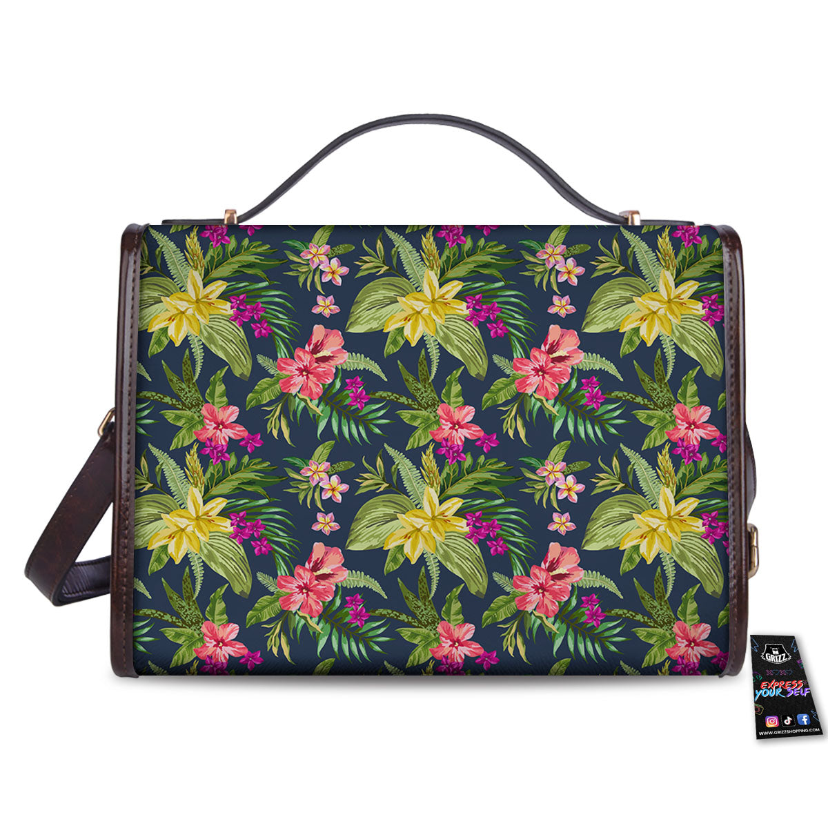 Flowers Hawaii Floral Print Pattern Women's Satchel Bag-grizzshop