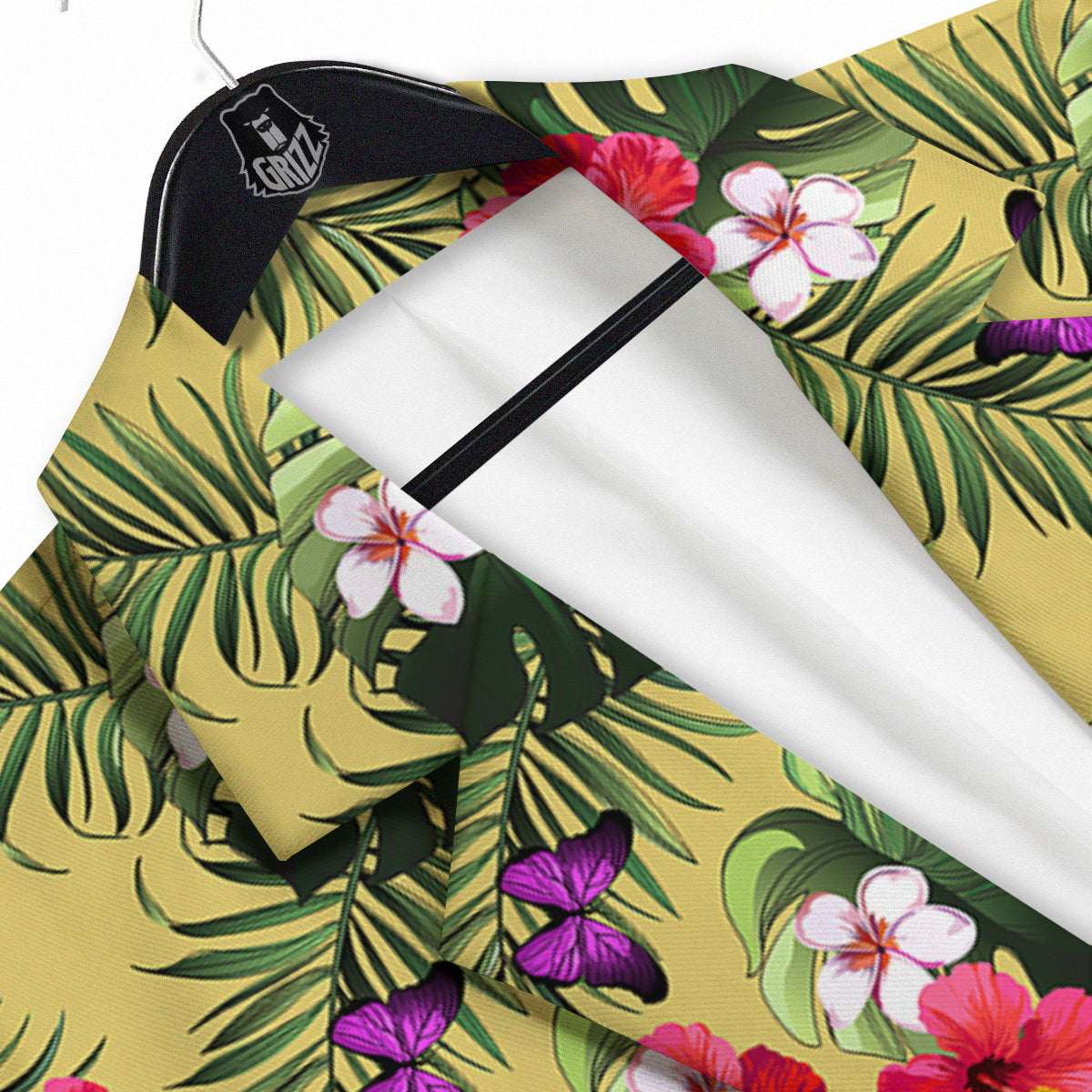 Flowers Hawaii Tropical Print Pattern Men's Sport Coat-grizzshop