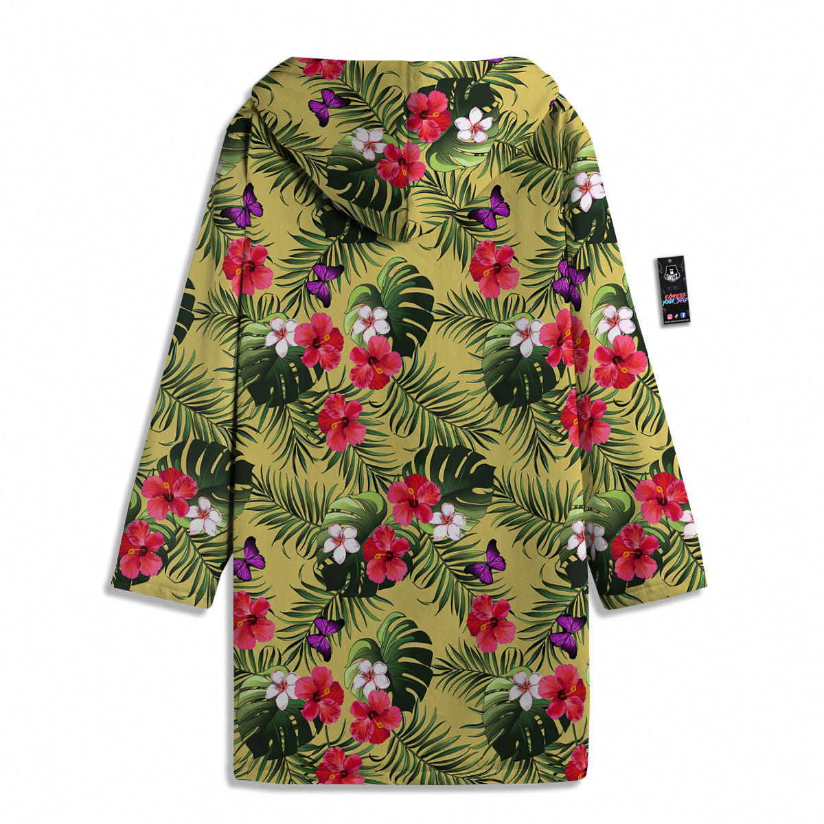 Flowers Hawaii Tropical Print Pattern Men's Windbreaker Jacket-grizzshop