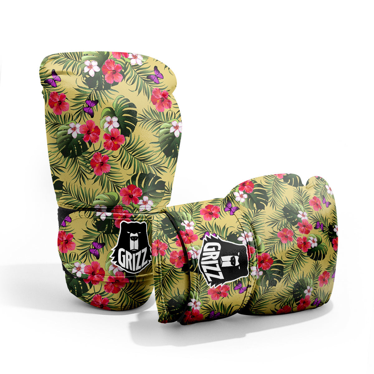 Flowers Hawaii Tropical Print Pattern Sparring Gloves-grizzshop
