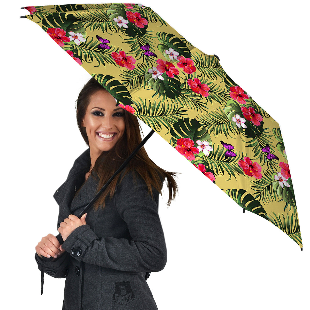 Flowers Hawaii Tropical Print Pattern Umbrella-grizzshop