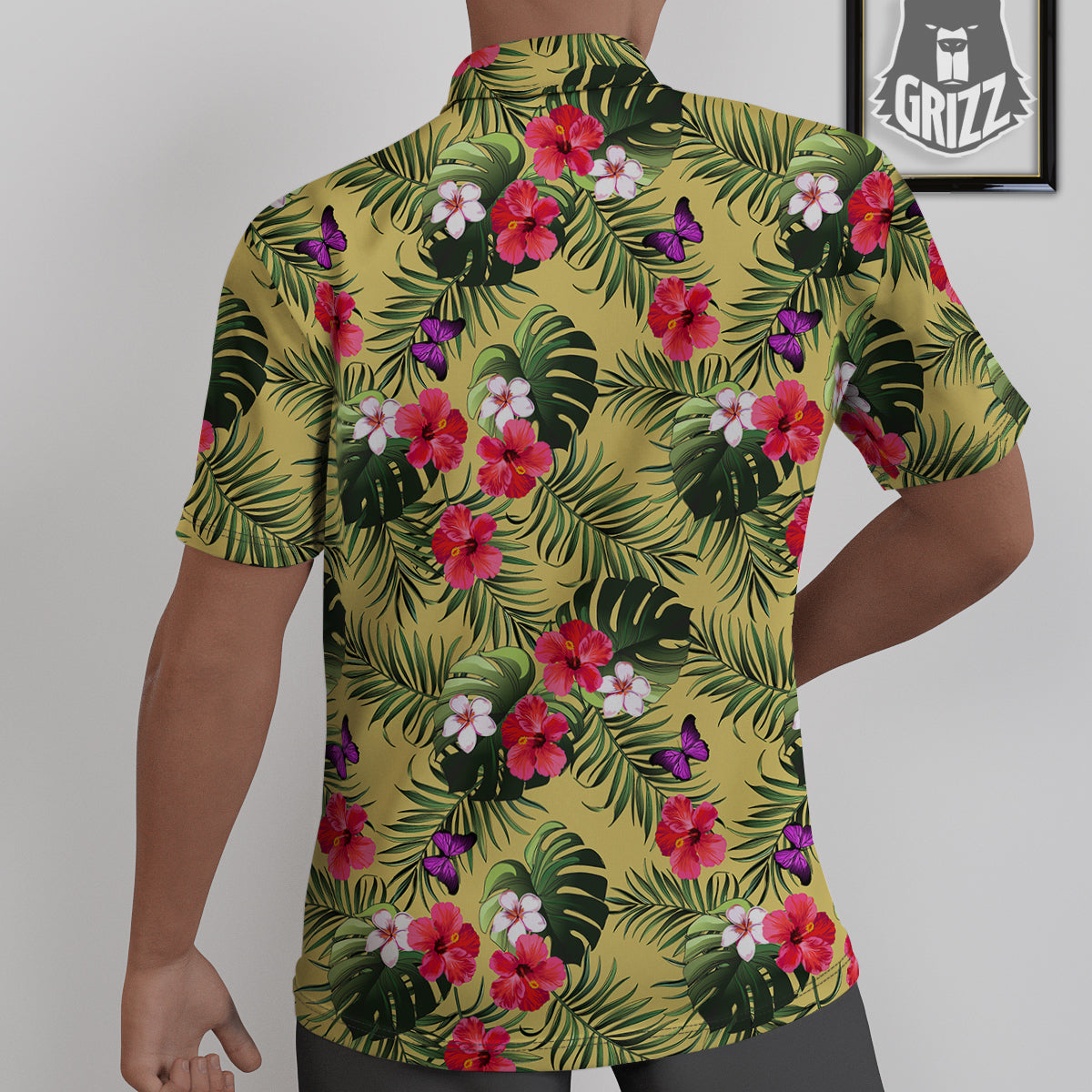 Flowers Hawaii Tropical Print Pattern Untucked Shirts-grizzshop