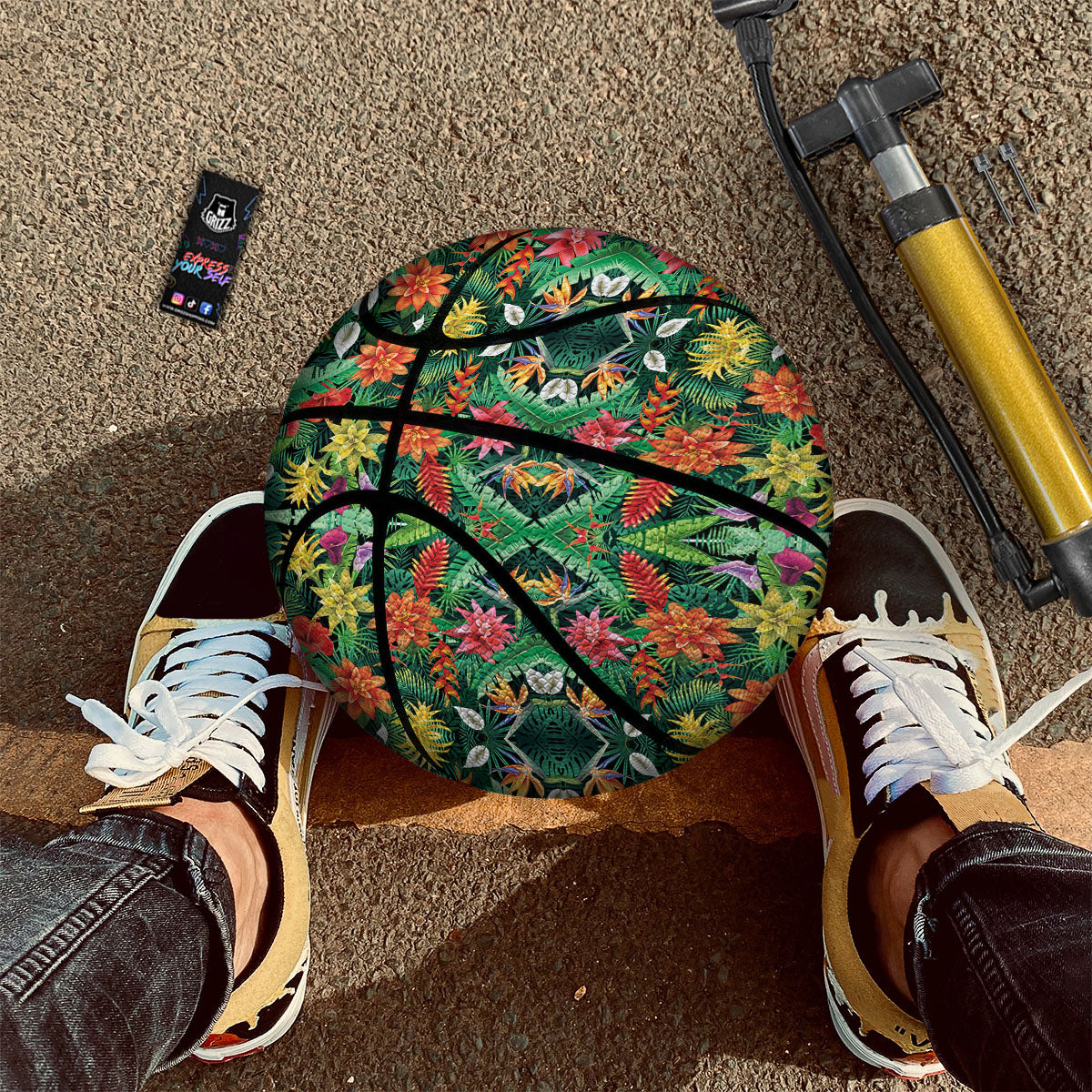 Flowers Hawaiian Floral Print Pattern Basketball-grizzshop