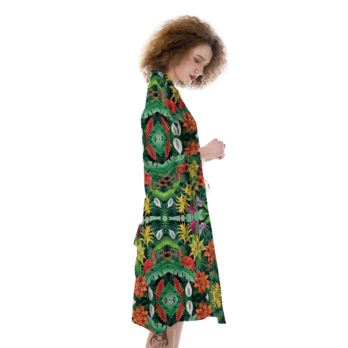 Flowers Hawaiian Floral Print Pattern Kimono-grizzshop