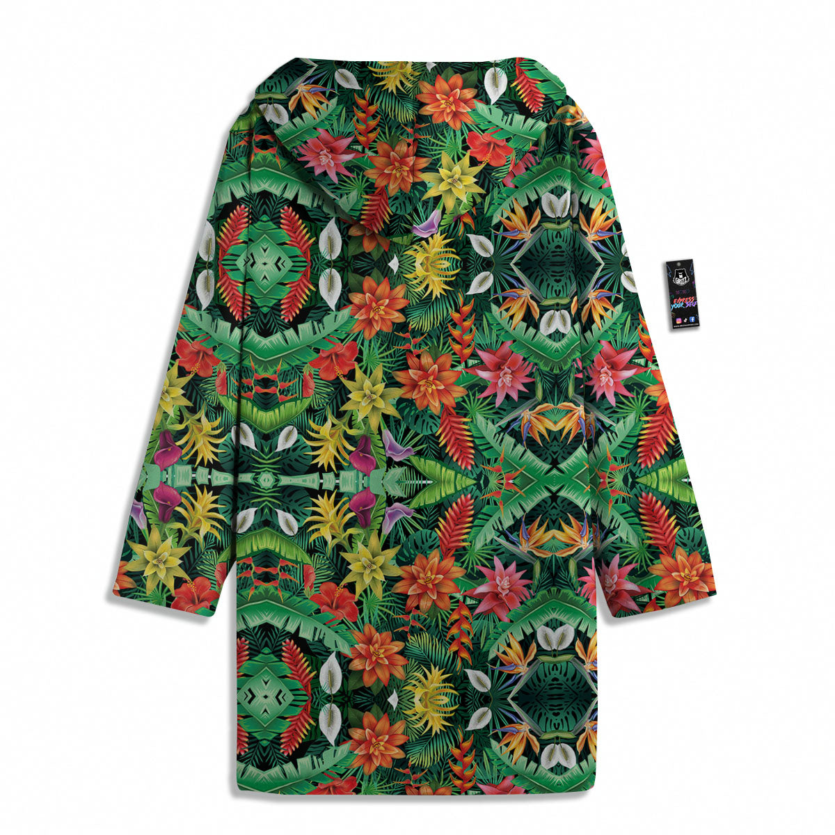 Flowers Hawaiian Floral Print Pattern Men's Windbreaker Jacket-grizzshop