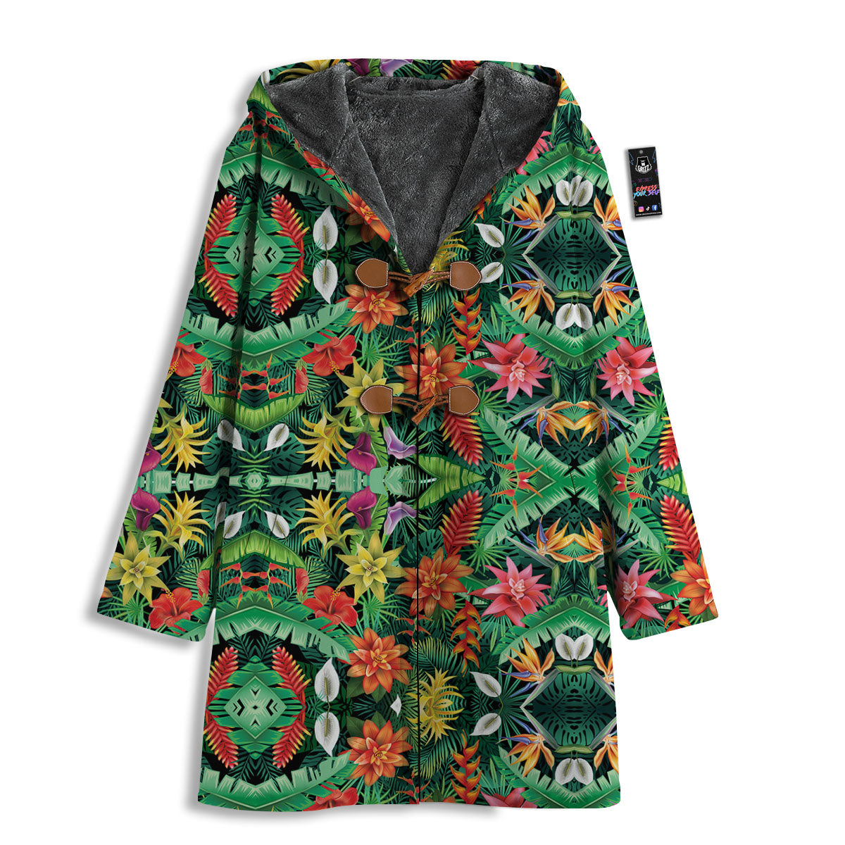 Flowers Hawaiian Floral Print Pattern Men's Windbreaker Jacket-grizzshop