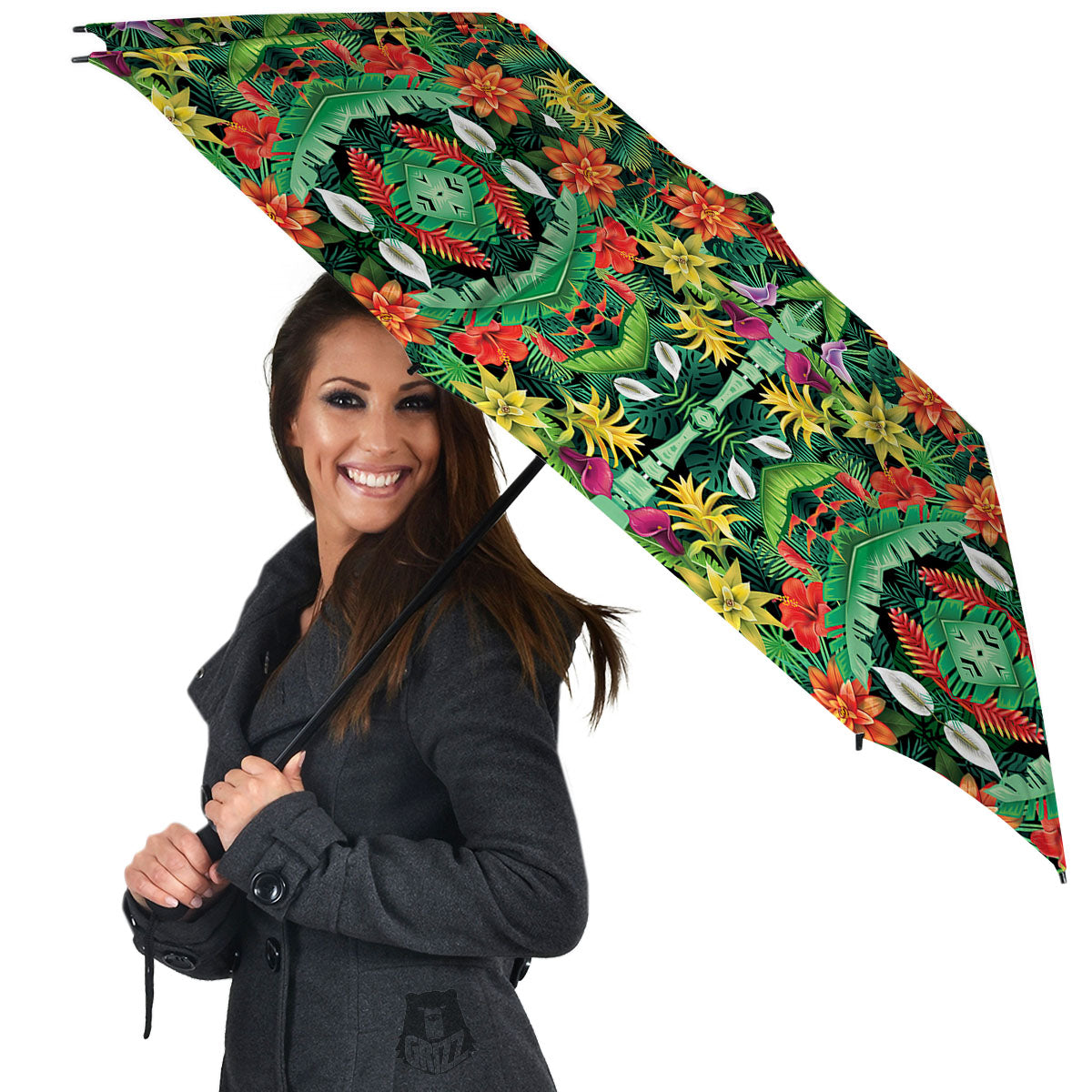 Flowers Hawaiian Floral Print Pattern Umbrella-grizzshop