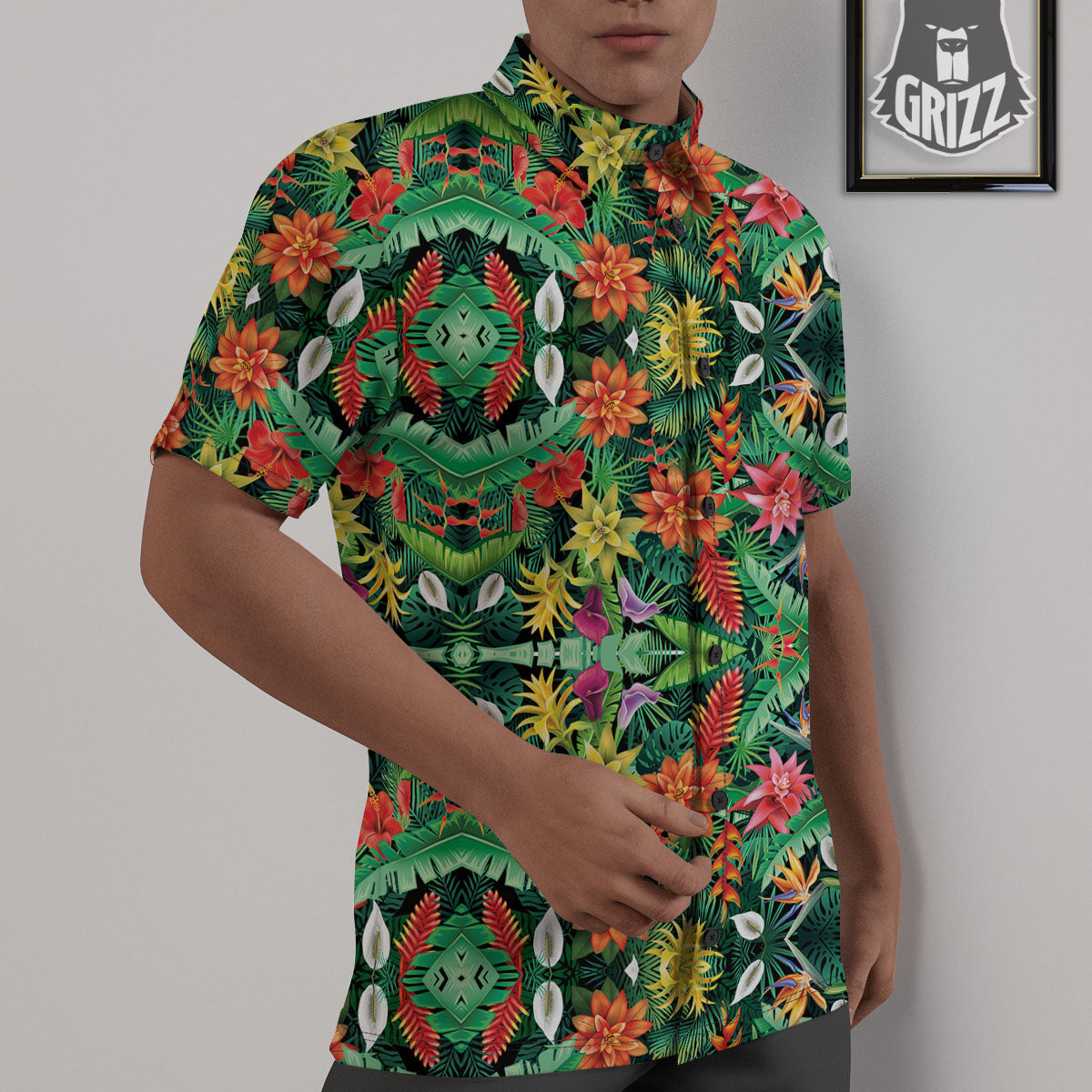 Flowers Hawaiian Floral Print Pattern Untucked Shirts-grizzshop