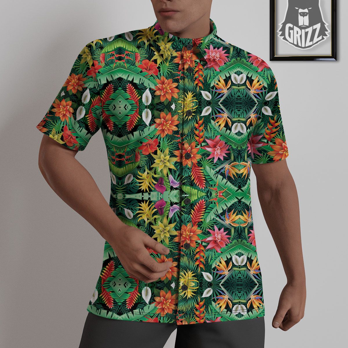 Flowers Hawaiian Floral Print Pattern Untucked Shirts-grizzshop