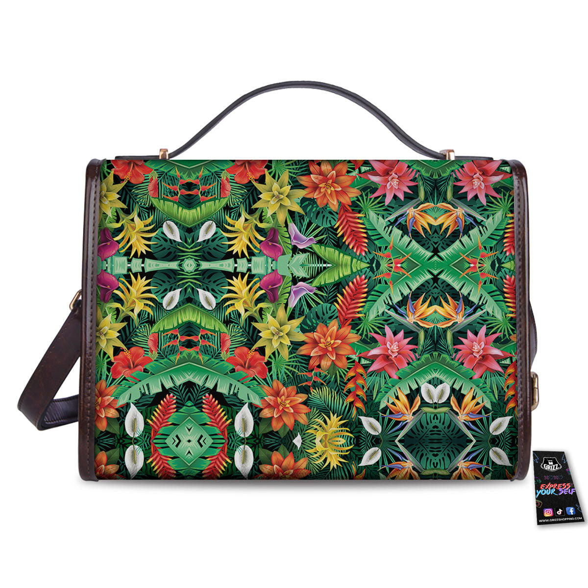 Flowers Hawaiian Floral Print Pattern Women's Satchel Bag-grizzshop