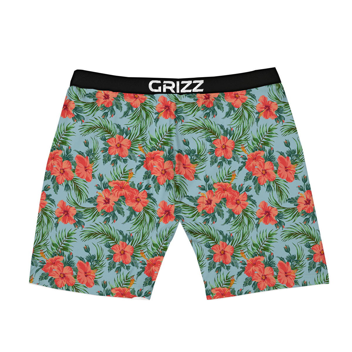 Flowers Hawaiian Hibiscus Print Pattern Boxer Briefs-grizzshop