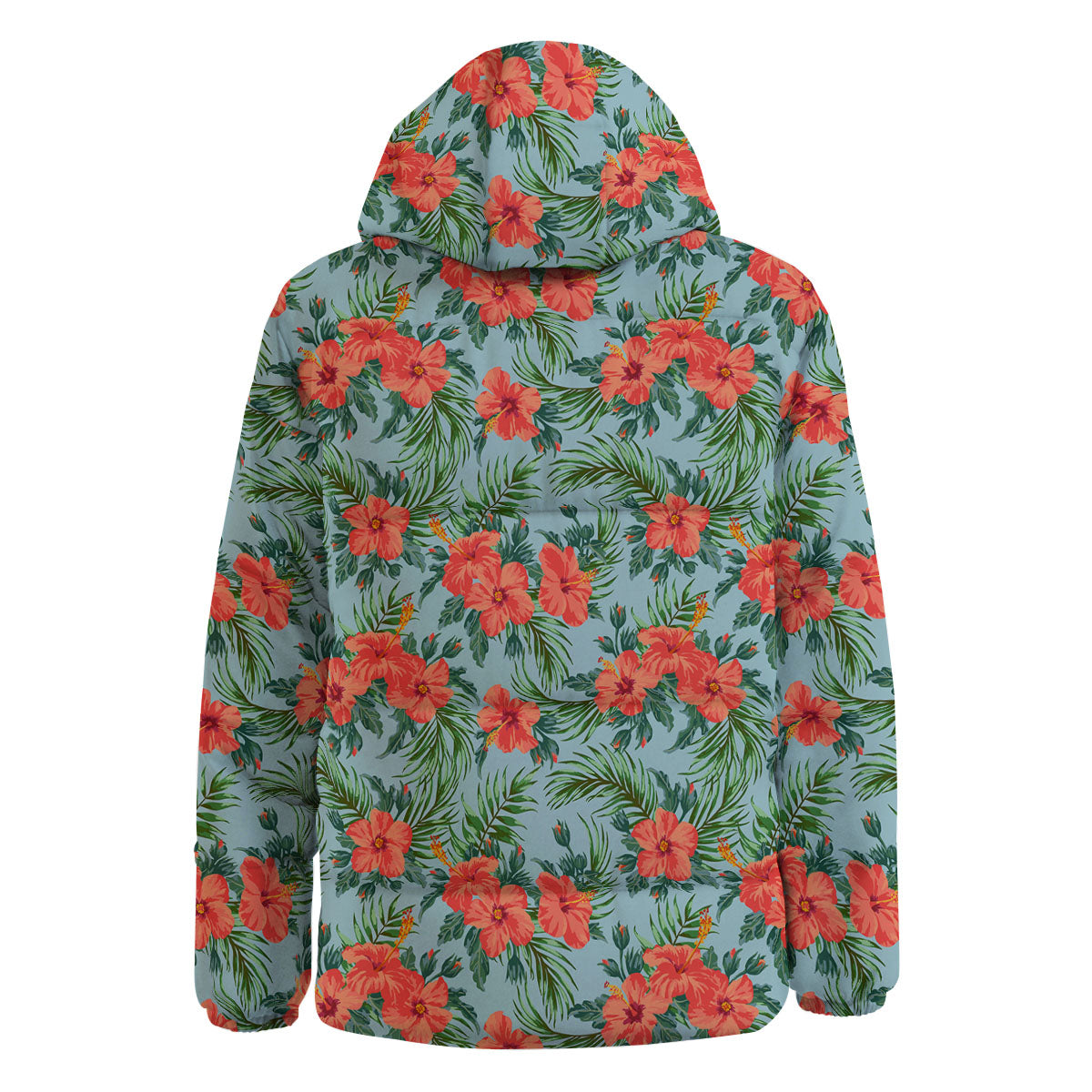 Flowers Hawaiian Hibiscus Print Pattern Down Jacket-grizzshop