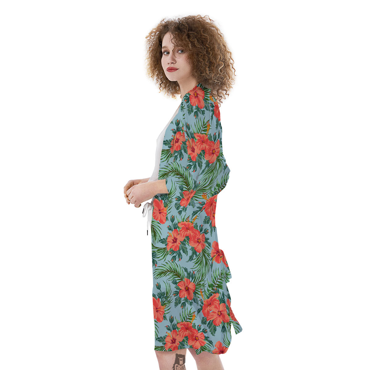 Flowers Hawaiian Hibiscus Print Pattern Kimono-grizzshop