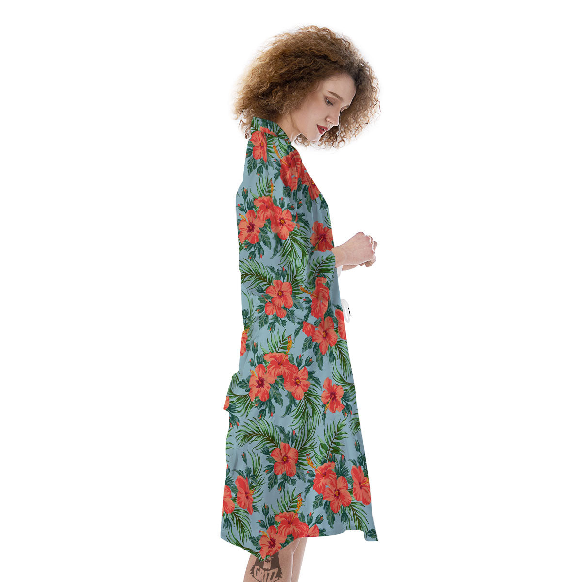 Flowers Hawaiian Hibiscus Print Pattern Kimono-grizzshop