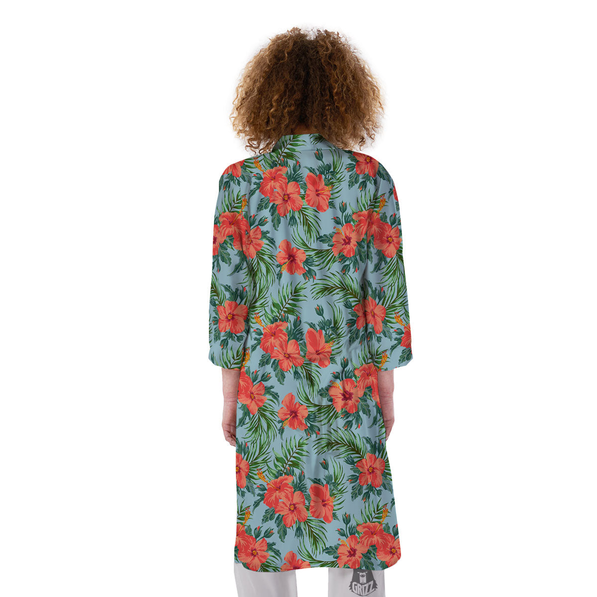 Flowers Hawaiian Hibiscus Print Pattern Kimono-grizzshop