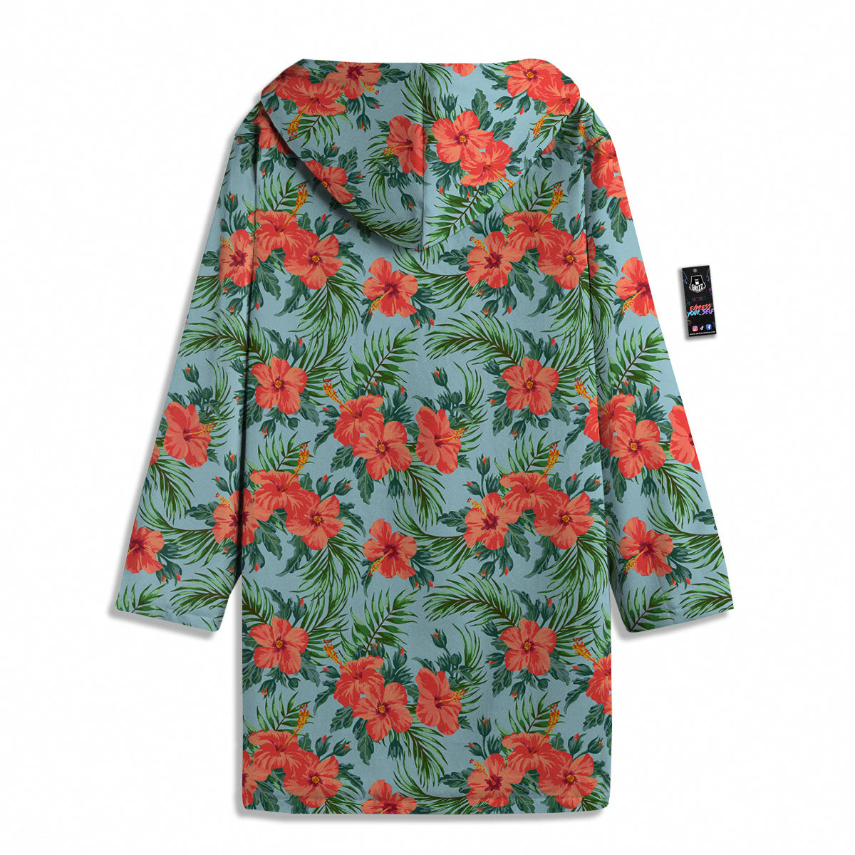 Flowers Hawaiian Hibiscus Print Pattern Men's Windbreaker Jacket-grizzshop