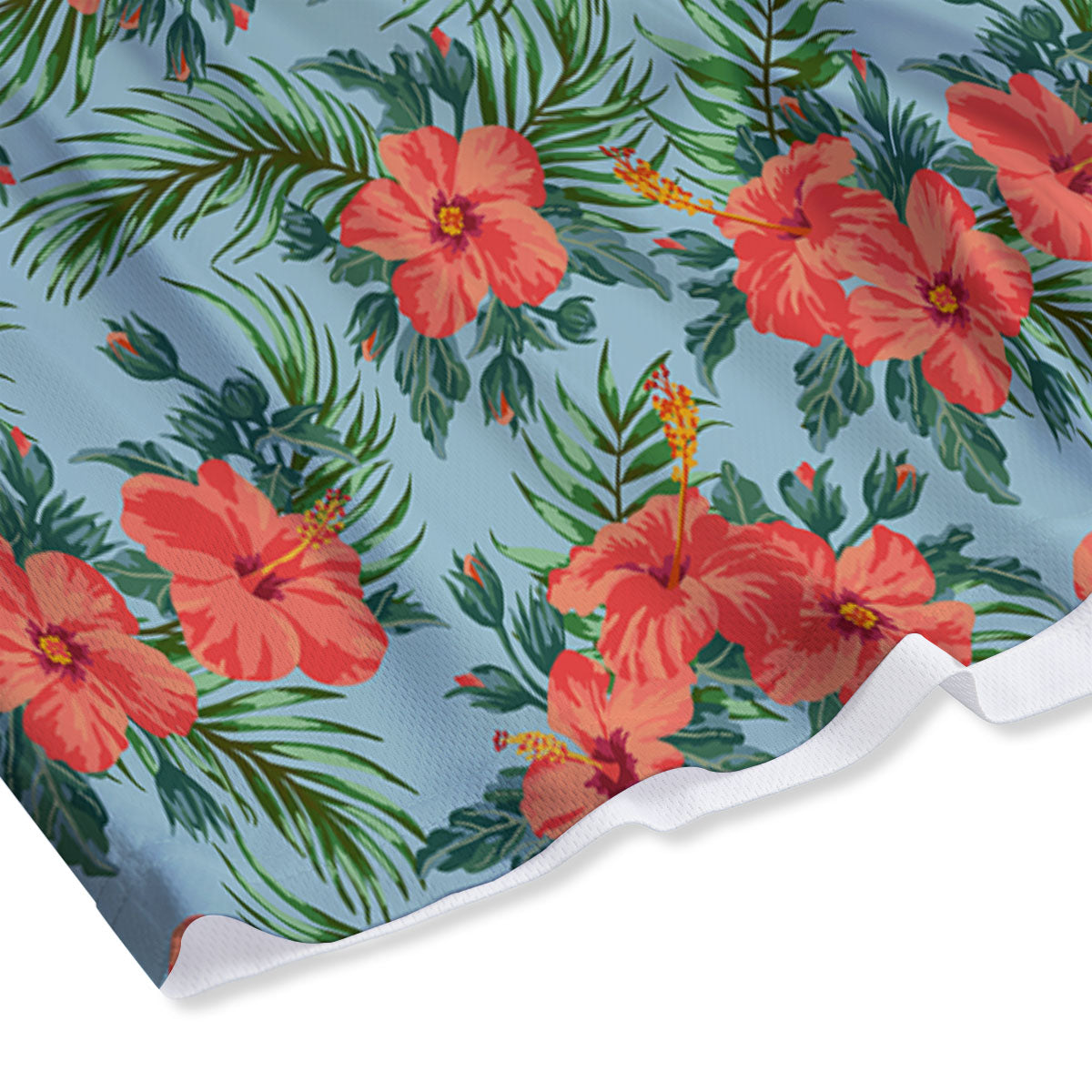 Flowers Hawaiian Hibiscus Print Pattern Mesh Shorts