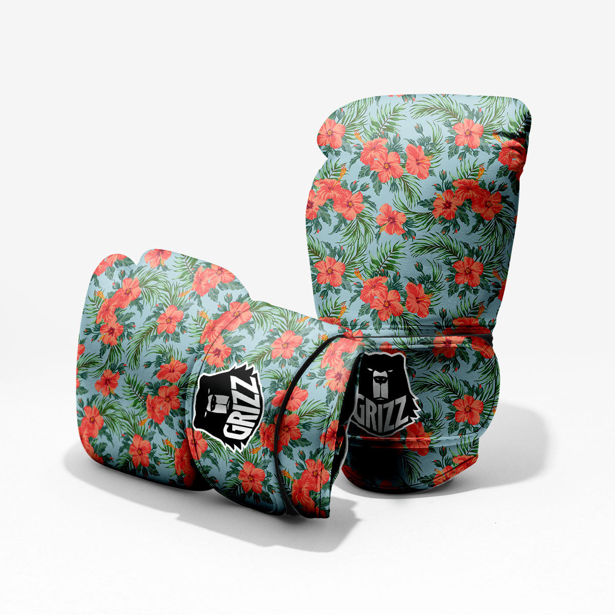 Flowers Hawaiian Hibiscus Print Pattern Pro Boxing Glove