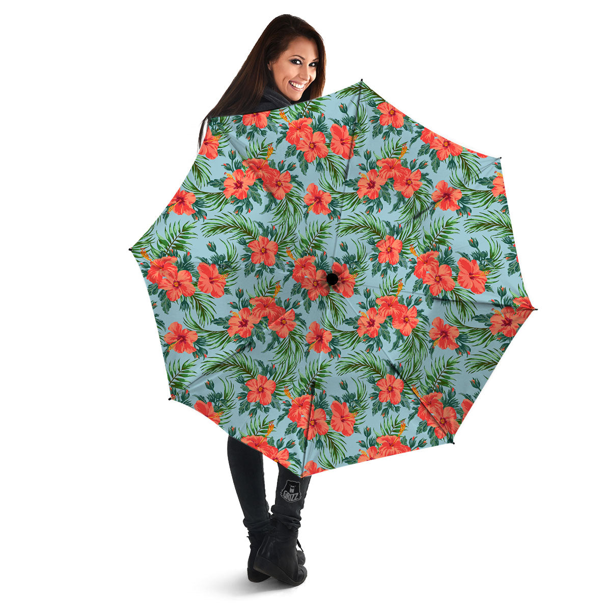 Flowers Hawaiian Hibiscus Print Pattern Umbrella-grizzshop