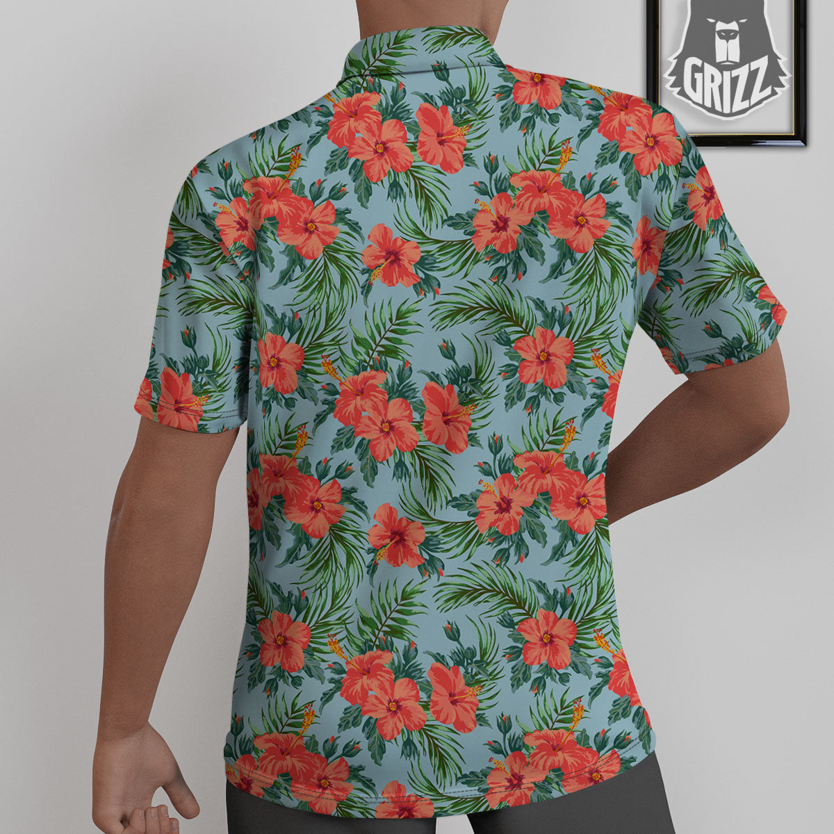 Flowers Hawaiian Hibiscus Print Pattern Untucked Shirts-grizzshop