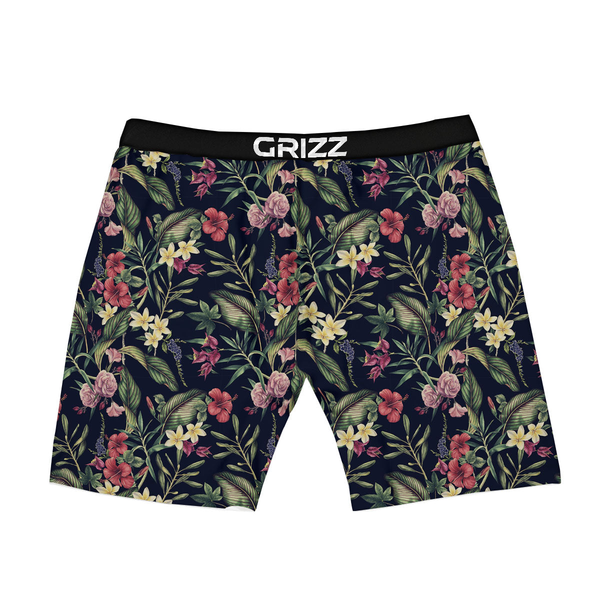 Flowers Hawaiian Tropical Print Pattern Boxer Briefs-grizzshop