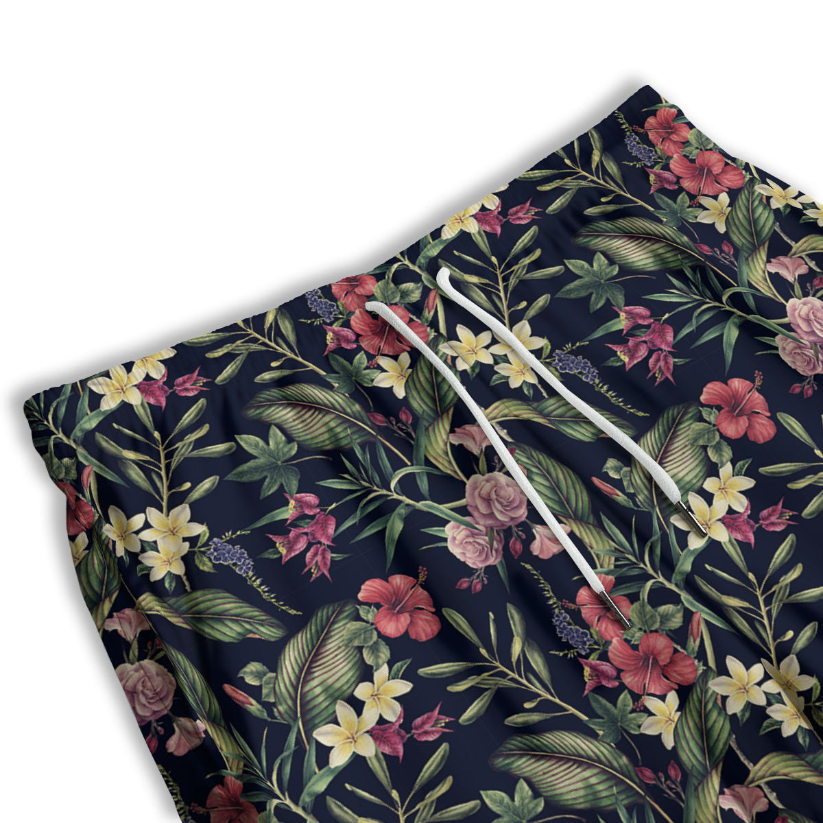 Flowers Hawaiian Tropical Print Pattern Men's Athletic Shorts-grizzshop