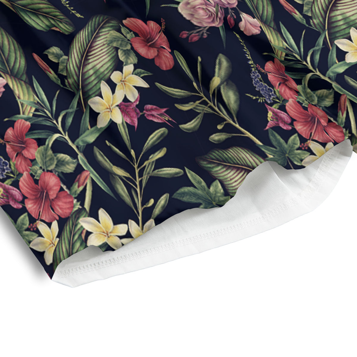 Flowers Hawaiian Tropical Print Pattern Men's Athletic Shorts-grizzshop