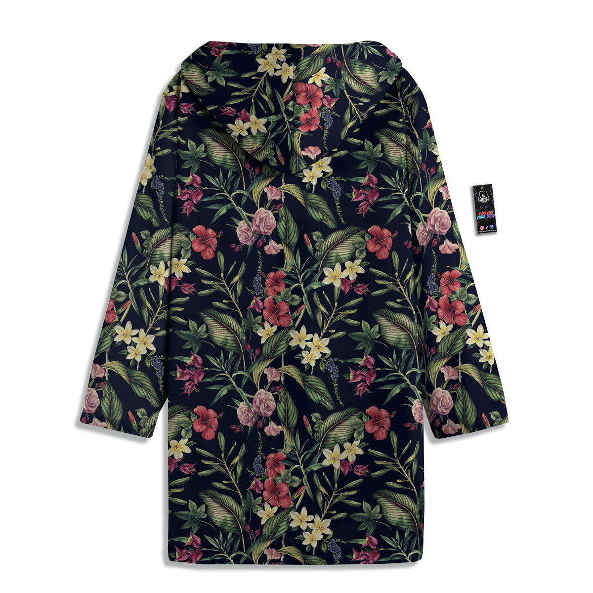 Flowers Hawaiian Tropical Print Pattern Men's Windbreaker Jacket-grizzshop