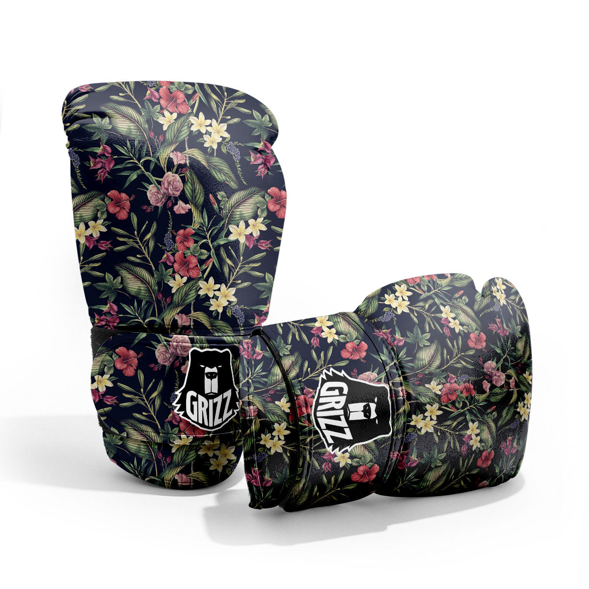Flowers Hawaiian Tropical Print Pattern Sparring Gloves-grizzshop