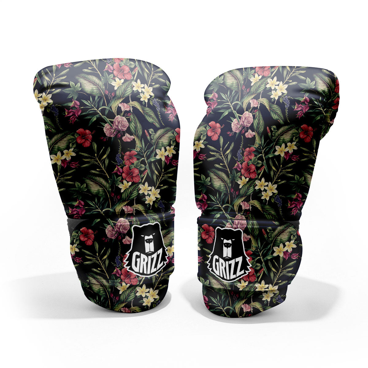 Flowers Hawaiian Tropical Print Pattern Sparring Gloves-grizzshop