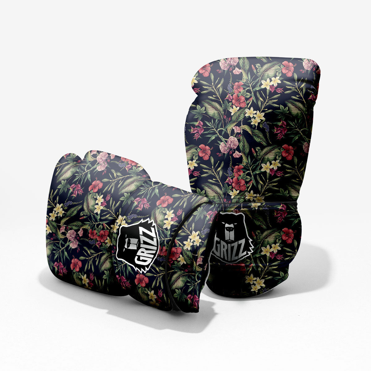 Flowers Hawaiian Tropical Print Pattern Sparring Gloves-grizzshop