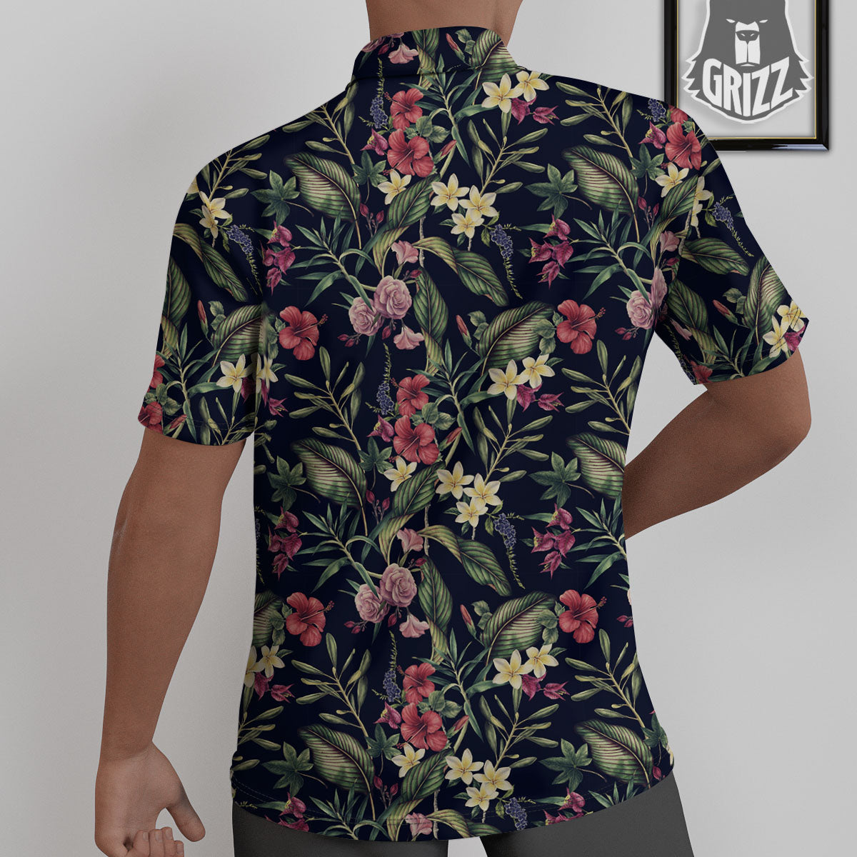 Flowers Hawaiian Tropical Print Pattern Untucked Shirts-grizzshop
