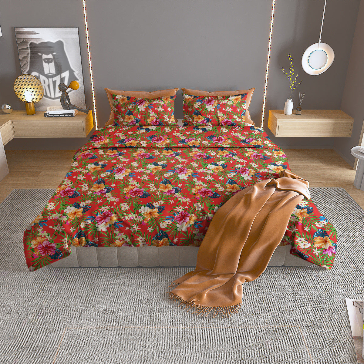 Fox With Glasses Print Pattern Duvet Cover Bedding Set