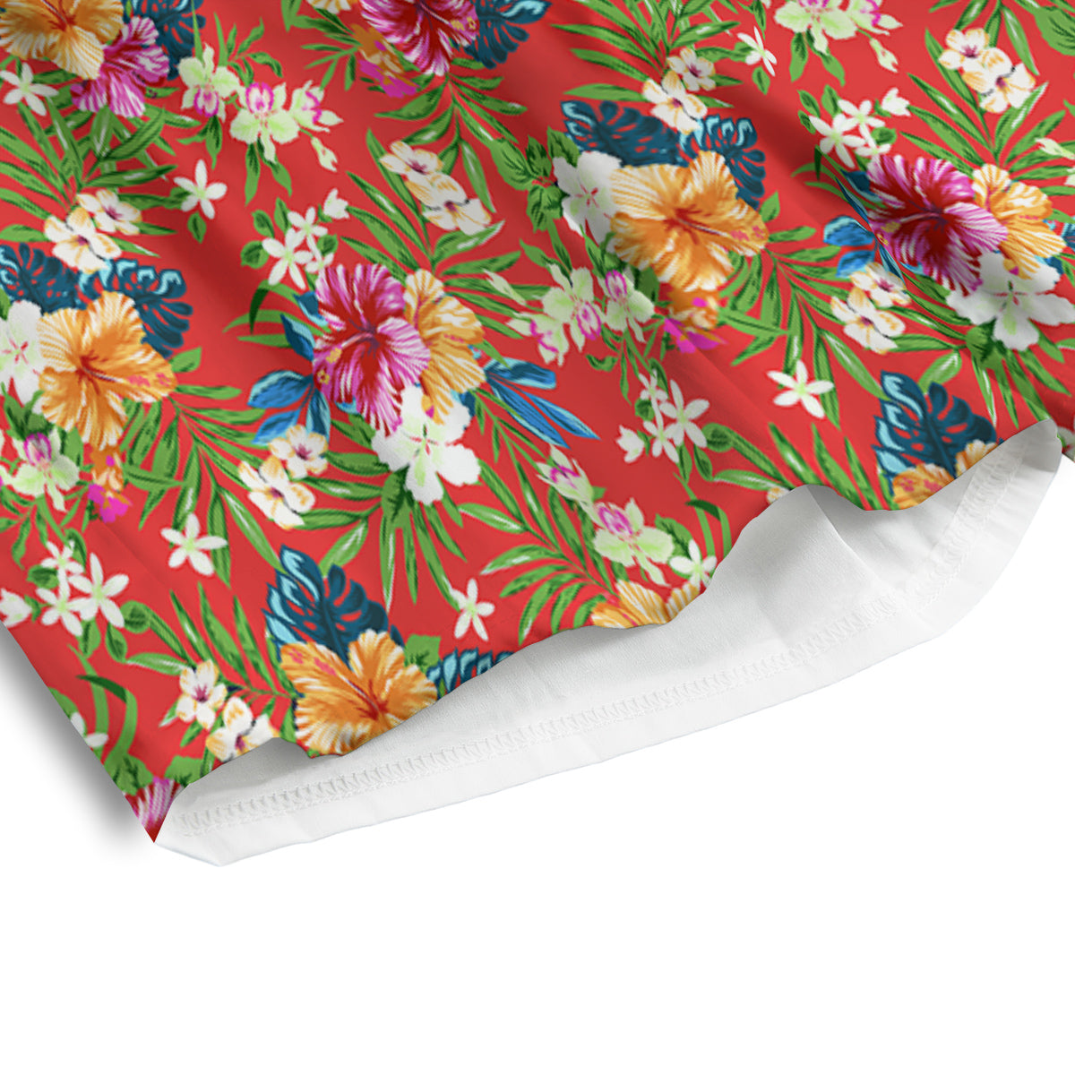 Flowers Hibiscus Colorful Print Pattern Men's Athletic Shorts