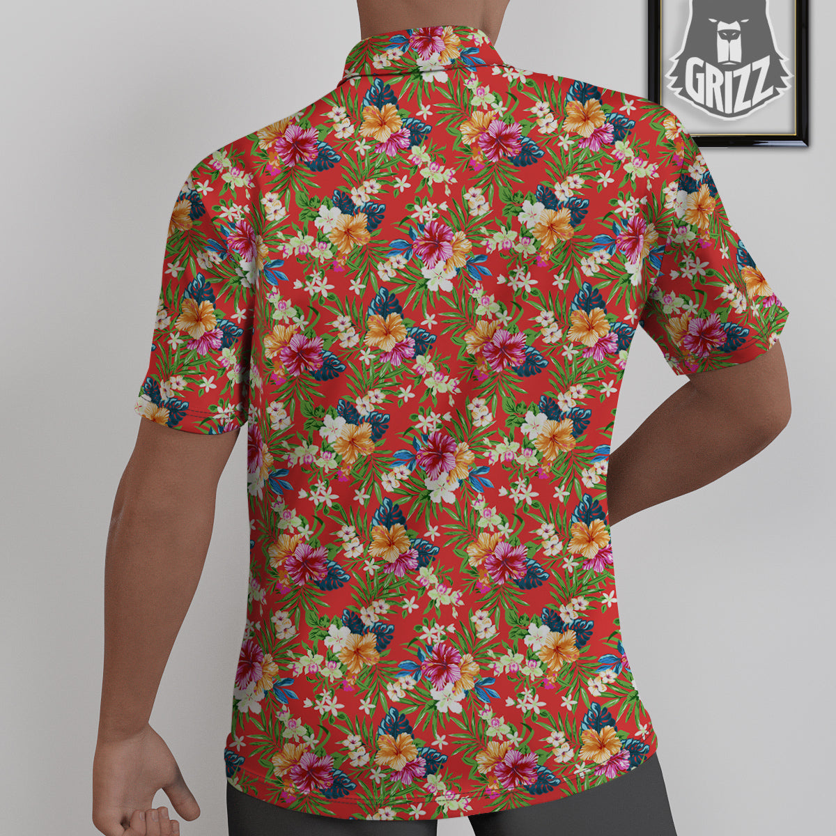 Flowers Hibiscus Colorful Print Pattern Untucked Shirts-grizzshop