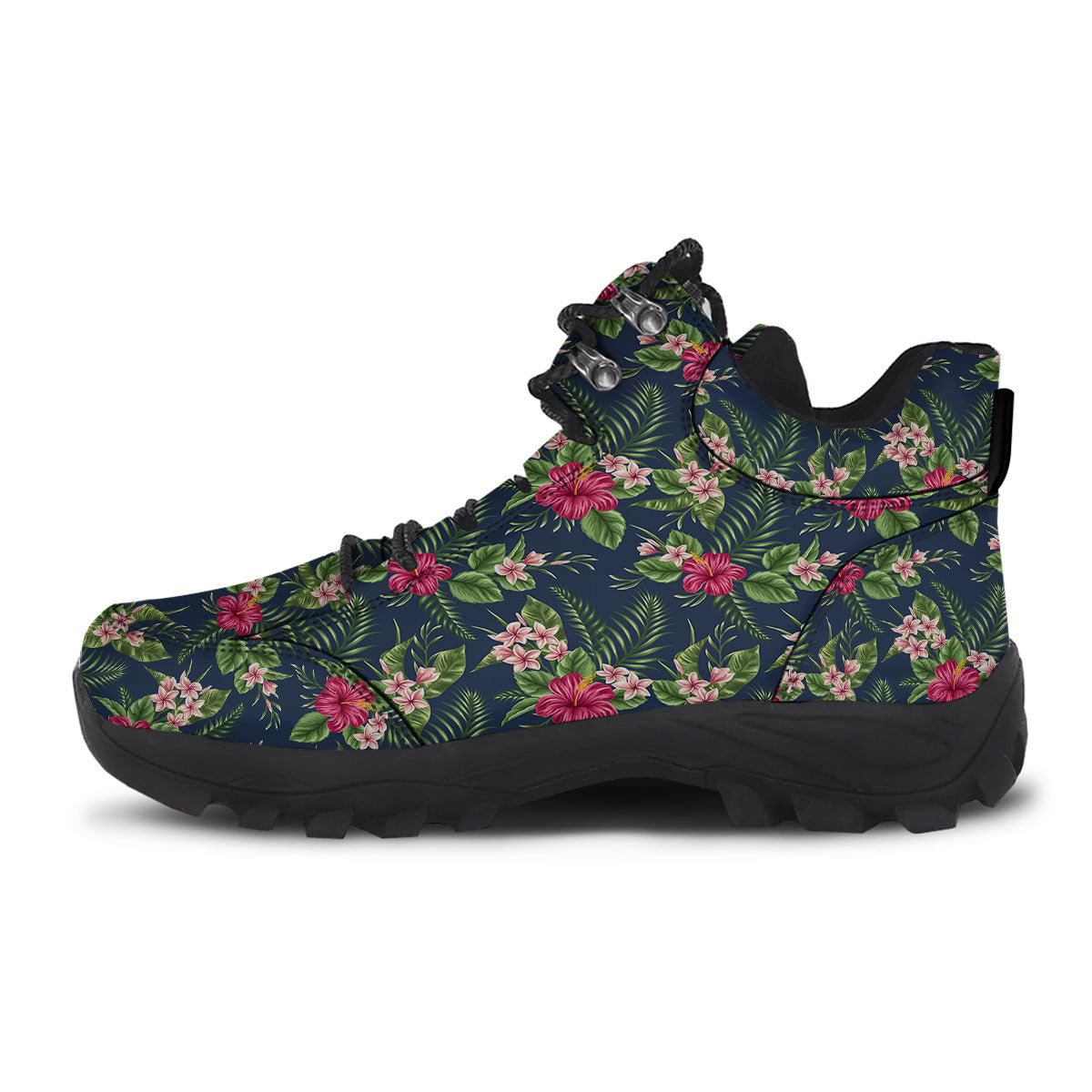 Flowers Hibiscus Plumeria Print Pattern Hiking Shoes-grizzshop
