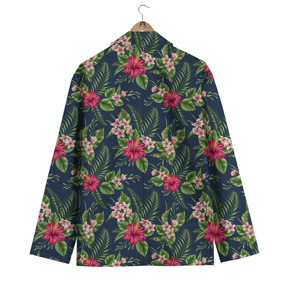 Flowers Hibiscus Plumeria Print Pattern Men's Blazer-grizzshop